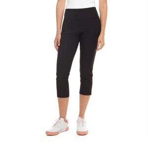 SWING CONTROL | Women's Black Pull-On Tummy Control Master Core Crop Golf Pants